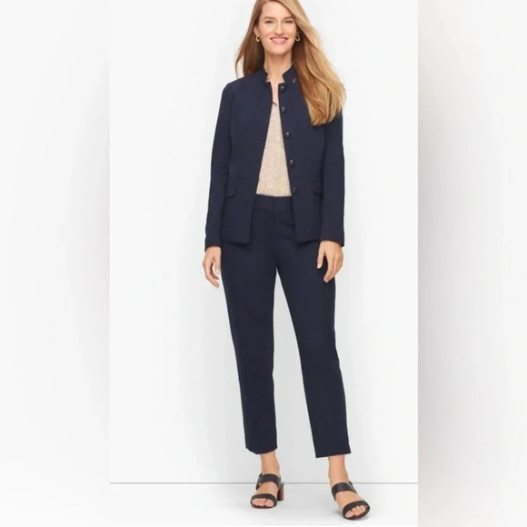 Talbots NWT Refined Ponte Knits Jacket Size 6 Button Up Navy - Picture 2 of 9